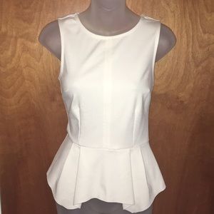 Raw hem peplum babydoll top